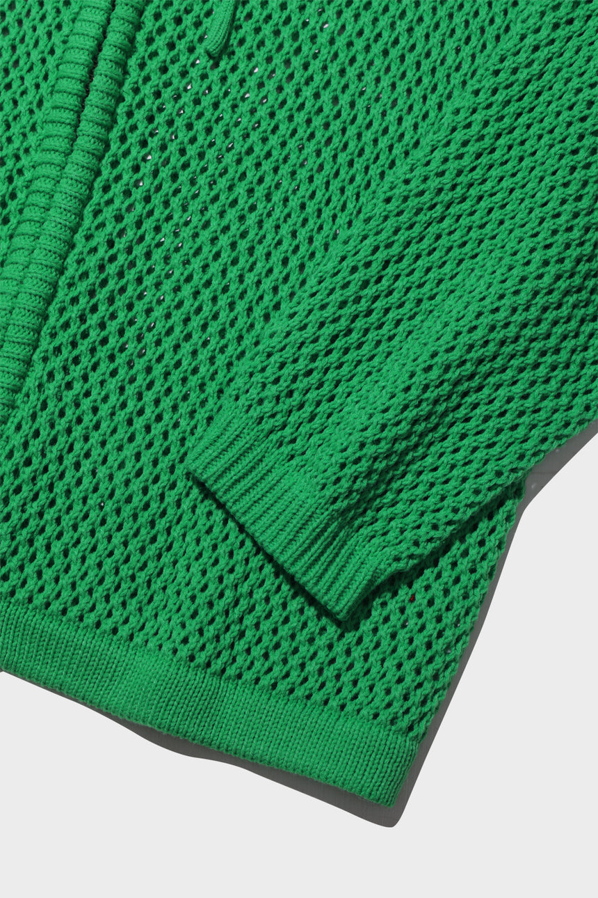 Mesh Zip-Up Hooded Pullover Cardigan