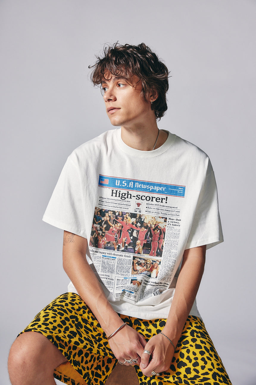 USA Newspaper Digital Print Tee