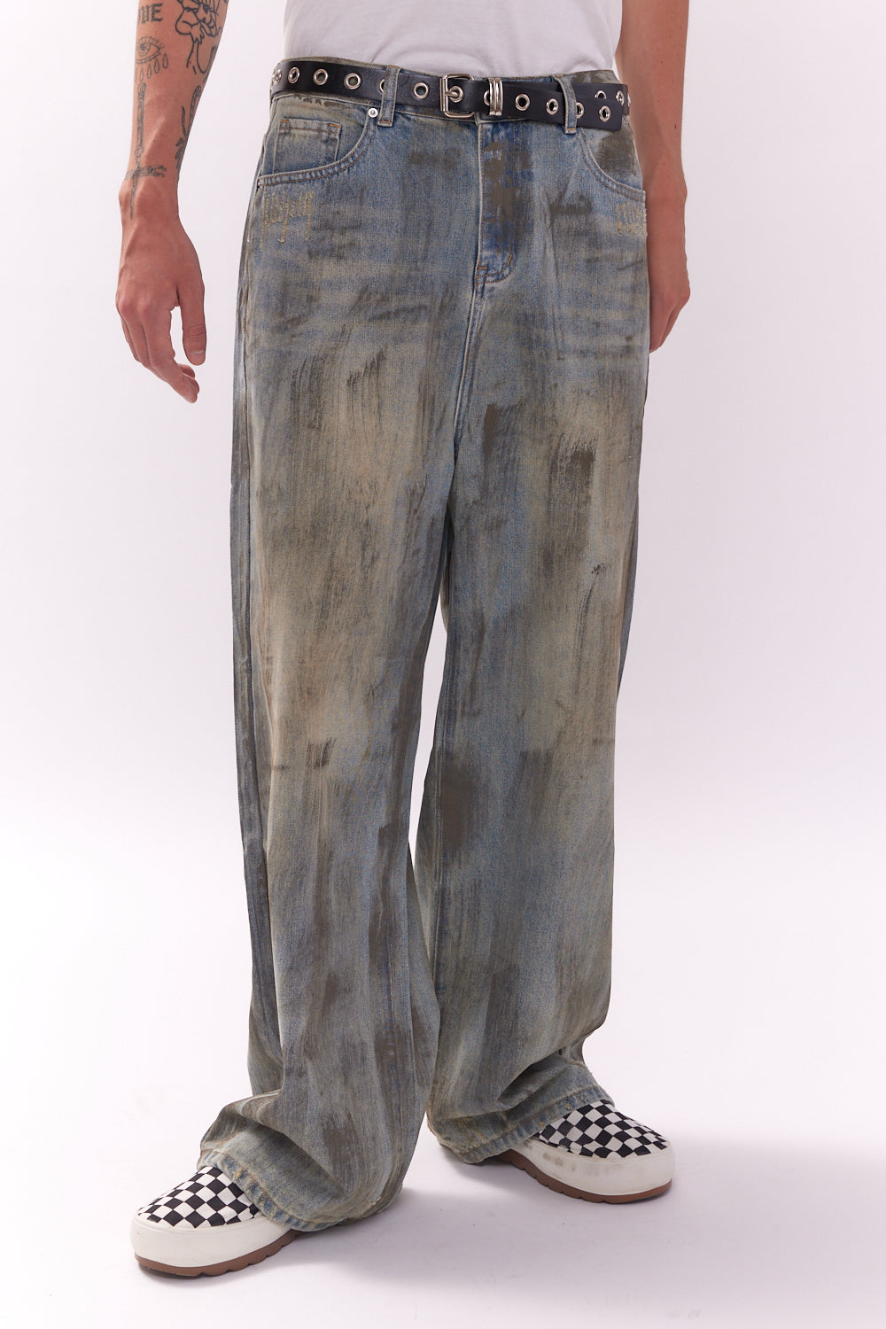 Vintage Mud Washed Wide Denim Pants – NEOITY
