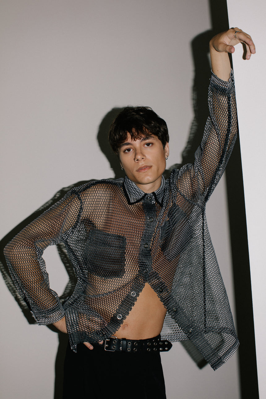 Heavy Mesh Button Up Shirts