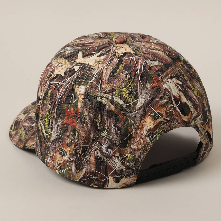 Camo Printed 5 Panel Cotton Trucker Hat