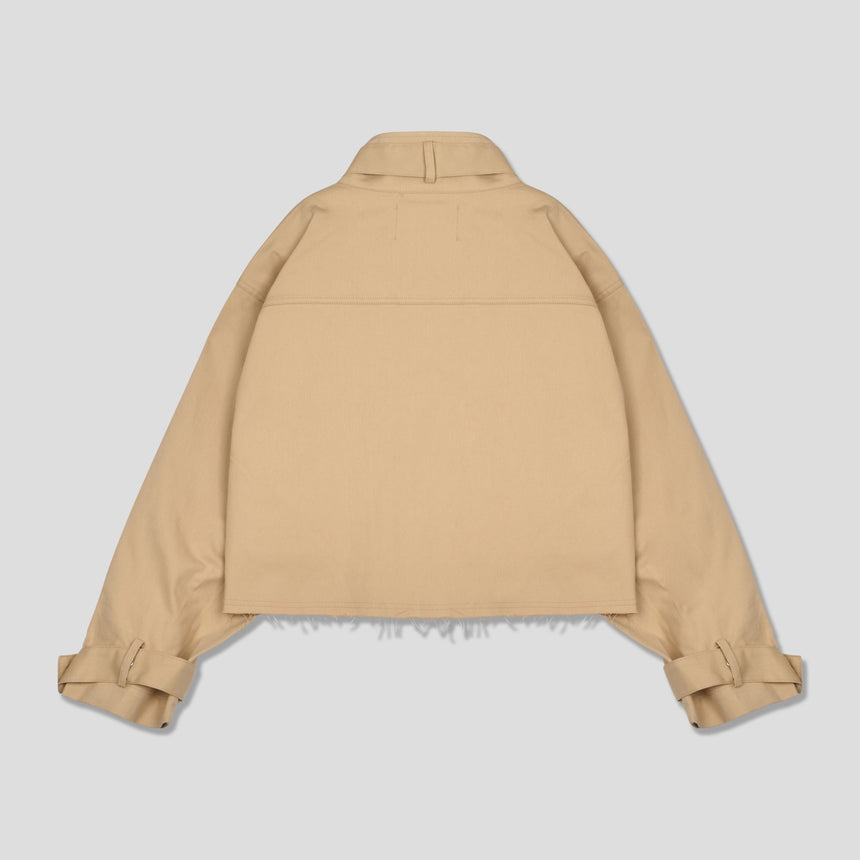 High Collar Cotton Crop Jacket