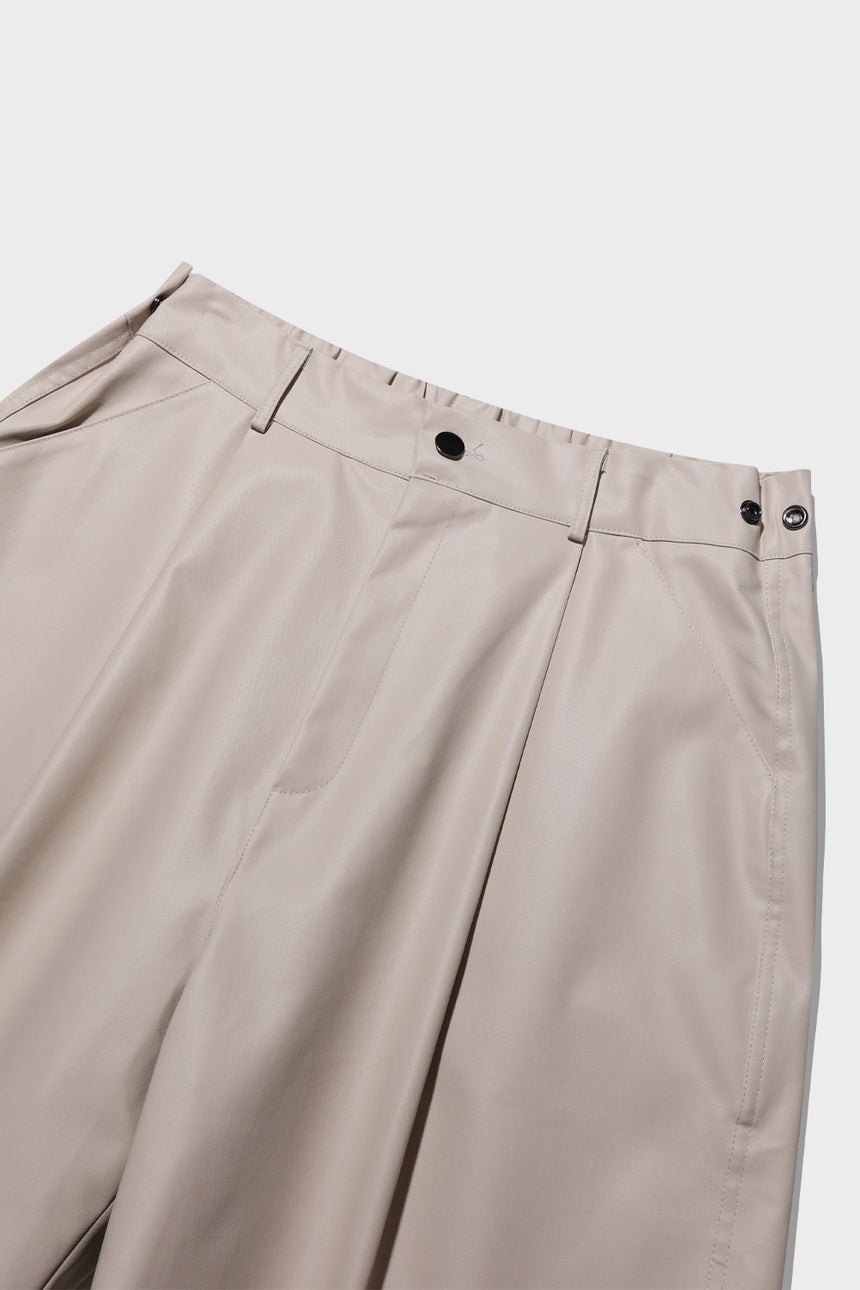 Coated Cotton Wide Bermuda Shorts