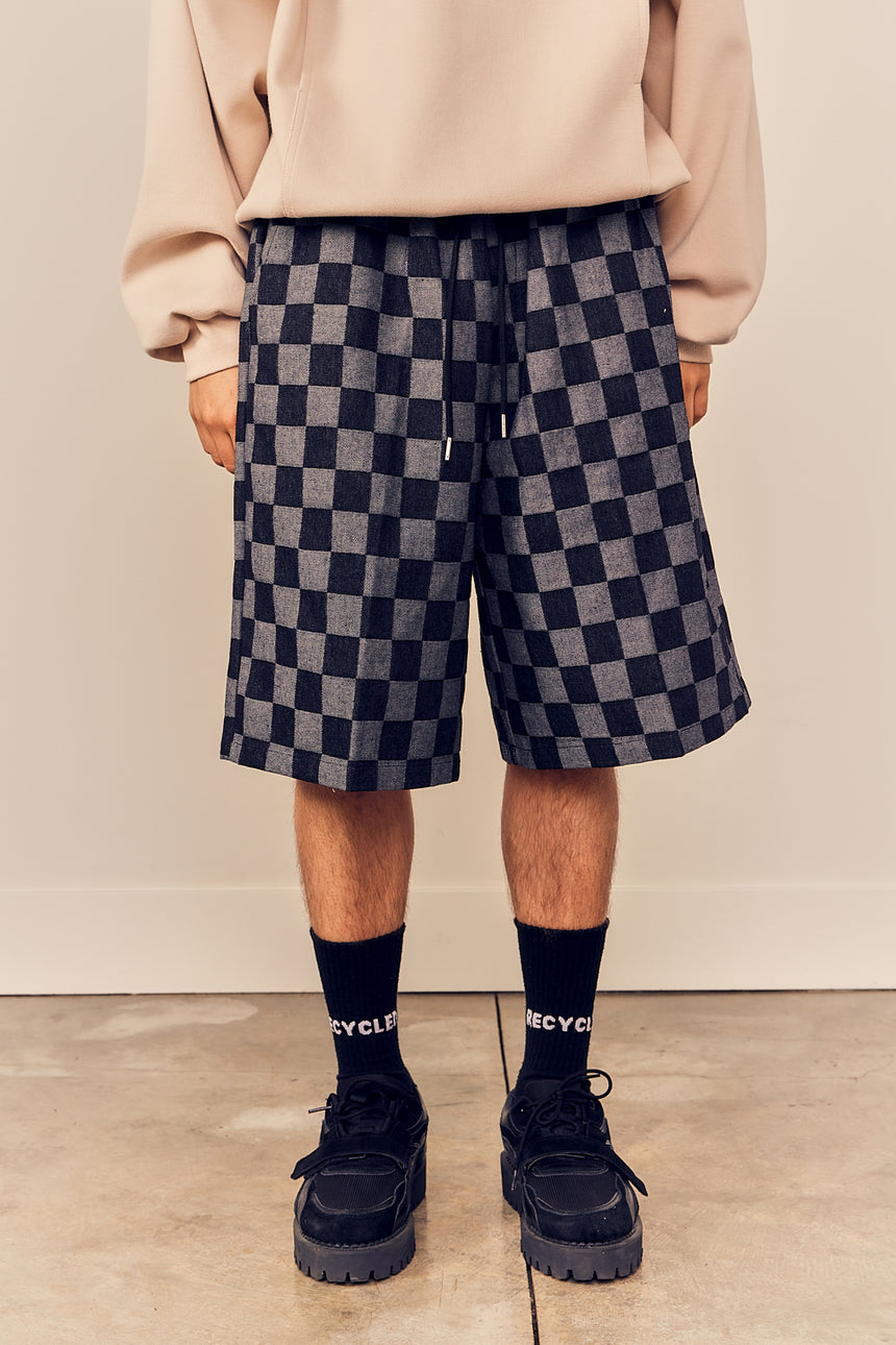 Checkered Bermuda Pants
