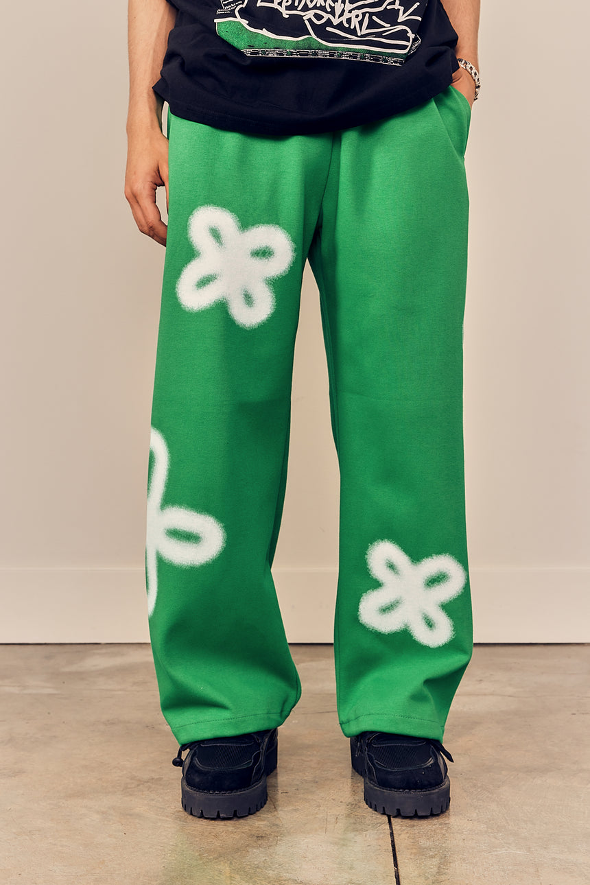 Spray Daisy Printed Jogger Pants