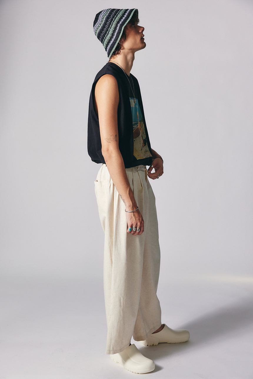 Comfy Linen Pintuck Wide Pants