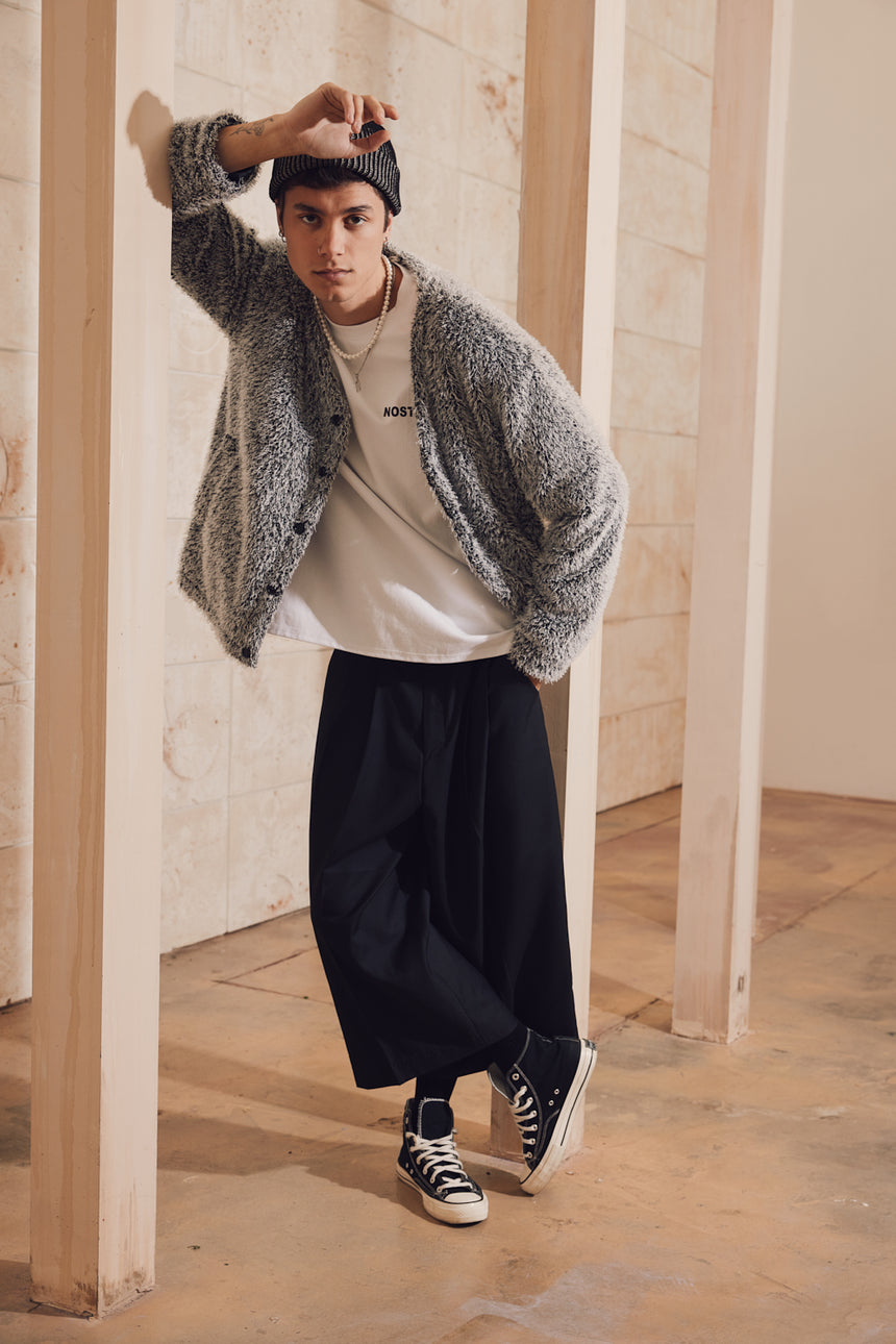 Pleated Wide Leg Crop Trousers