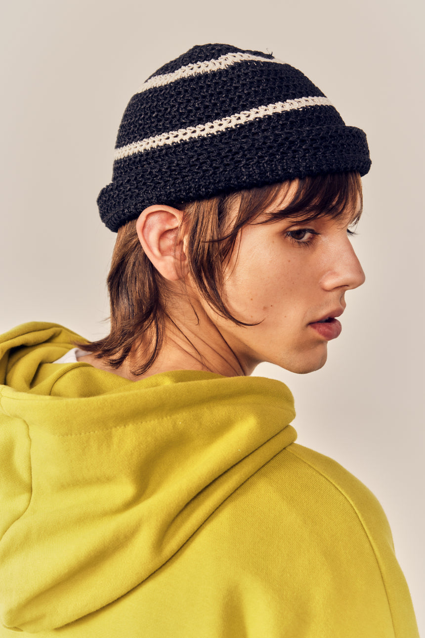 Triple Stripe Summer Knit Bucket Hat