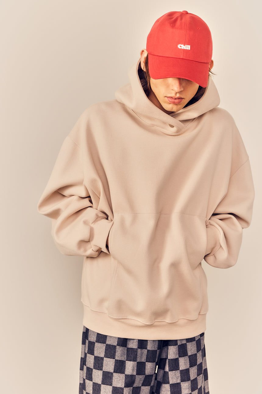 Button Detailed Crop Hoodie