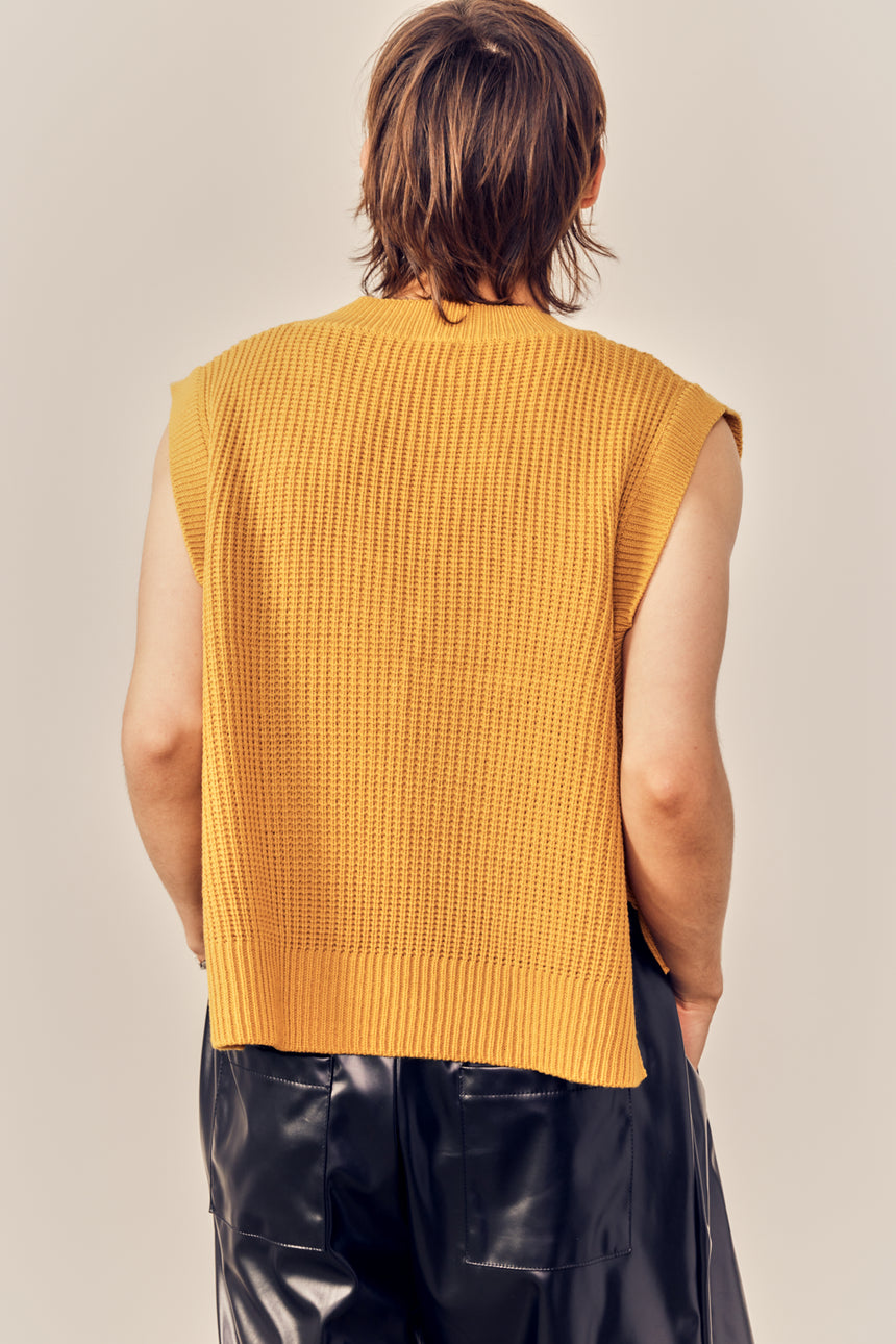 V-neck High Low Cropped Knit Vest