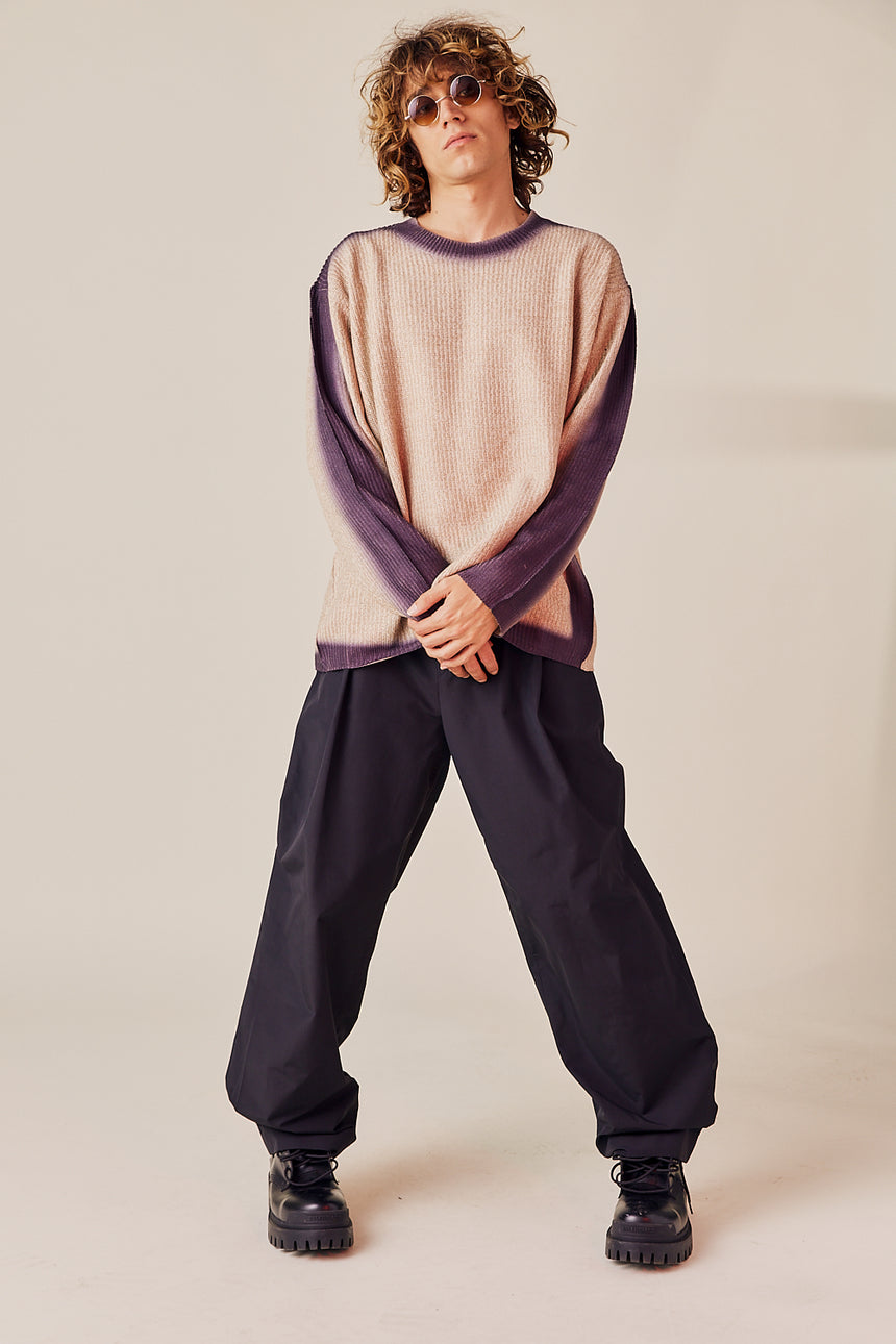 Two Tone Contrast Oversized Knit Tee