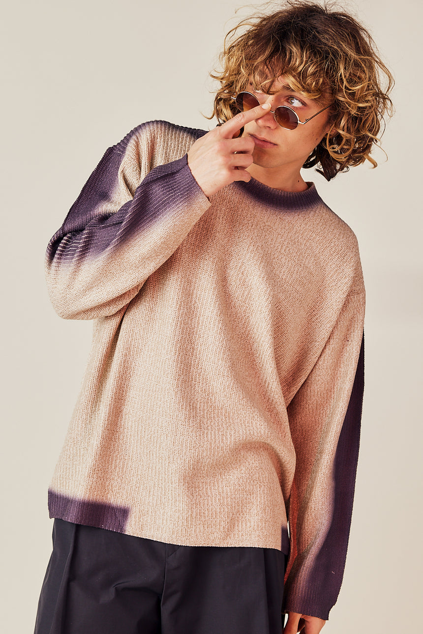 Two Tone Contrast Oversized Knit Tee