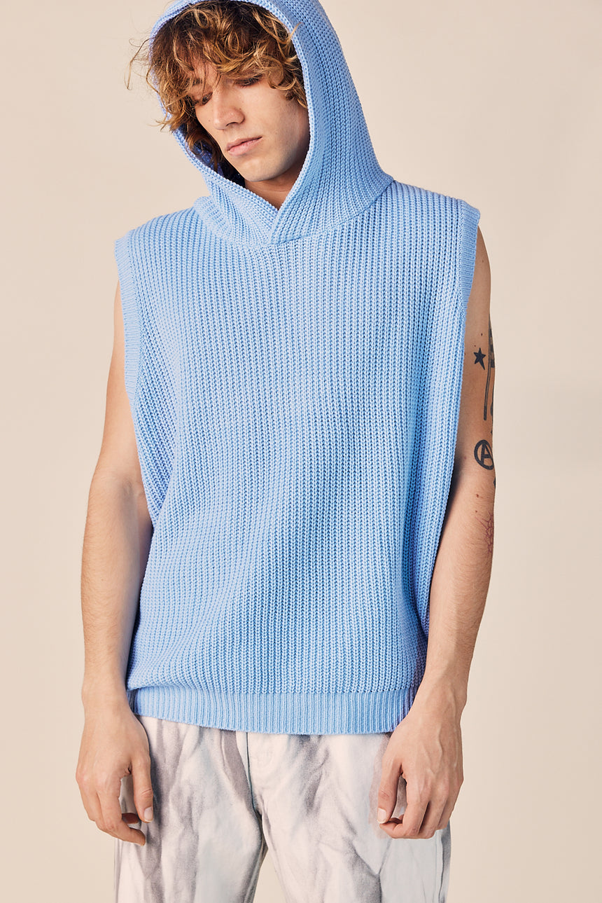 Simple Knit Hood Vest