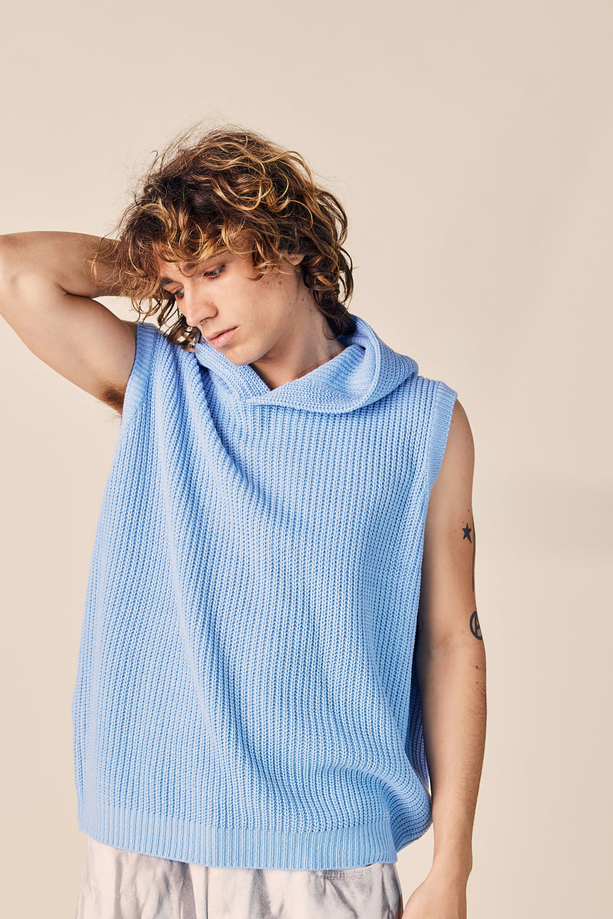 Simple Knit Hood Vest