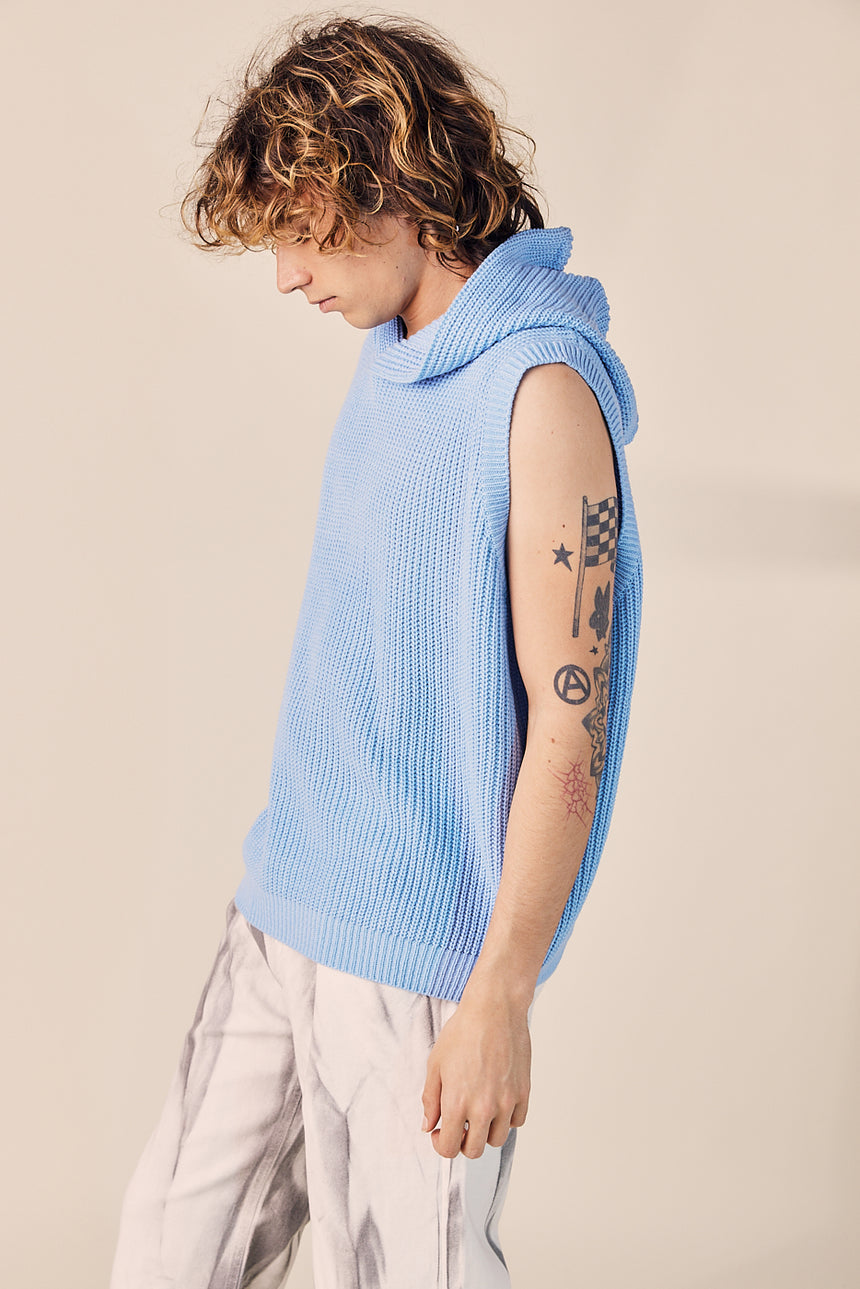 Simple Knit Hood Vest