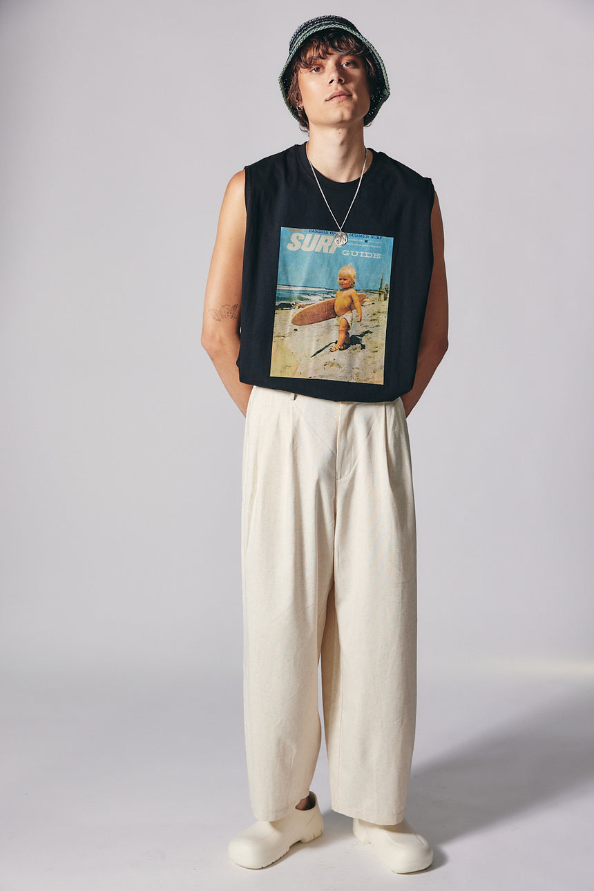 Comfy Linen Pintuck Wide Pants