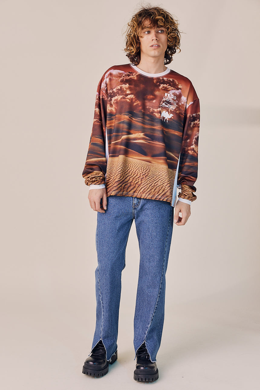 Brown Desert Digital Printed Long Tee
