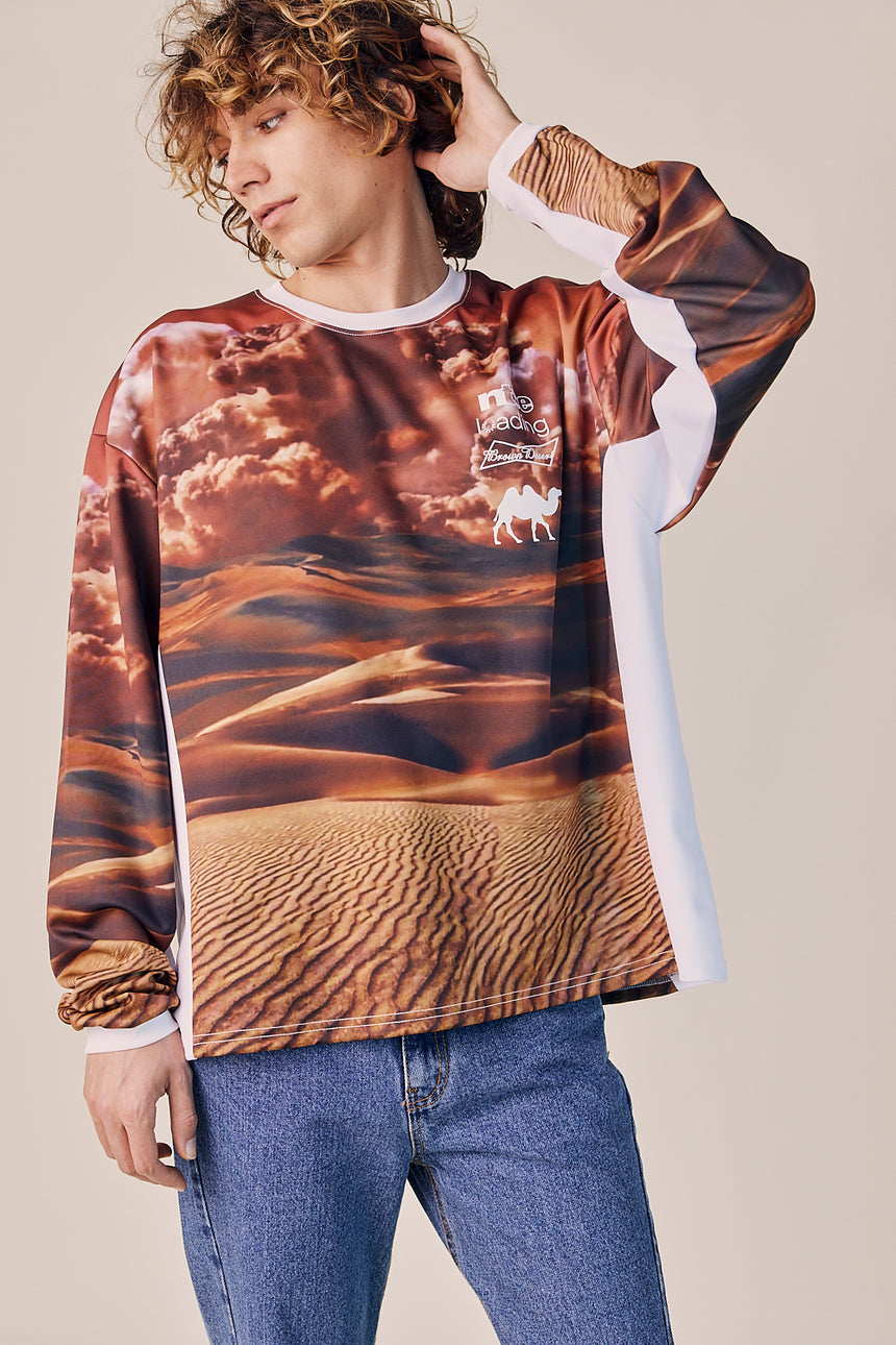 Brown Desert Digital Printed Long Tee