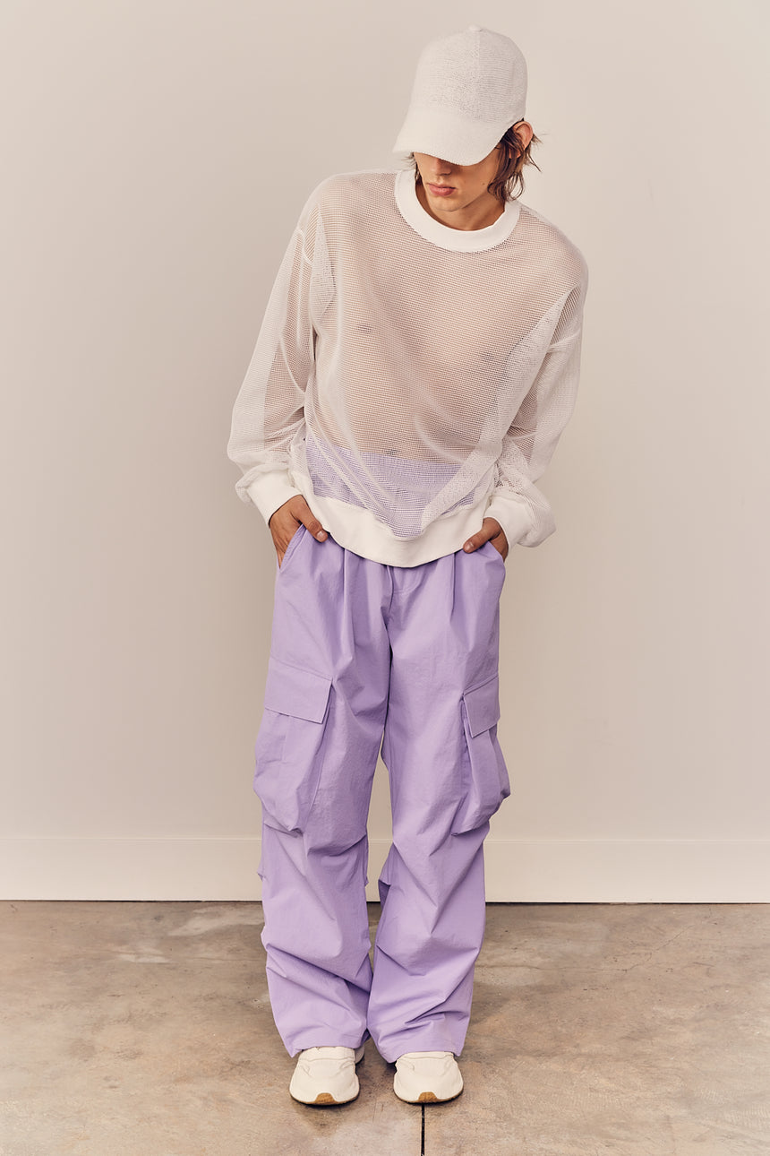 Basic Mesh Crewneck Top