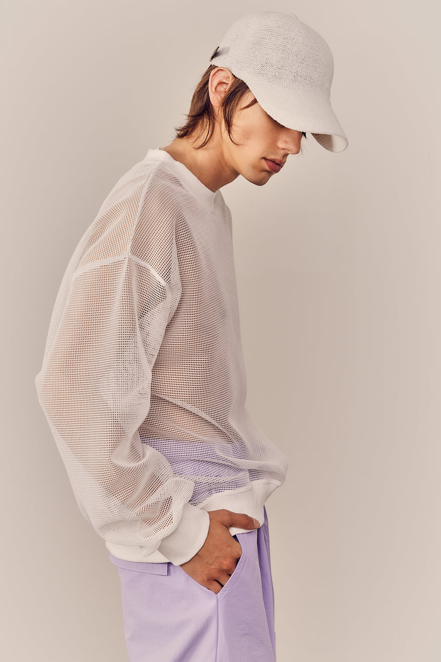 Basic Mesh Crewneck Top