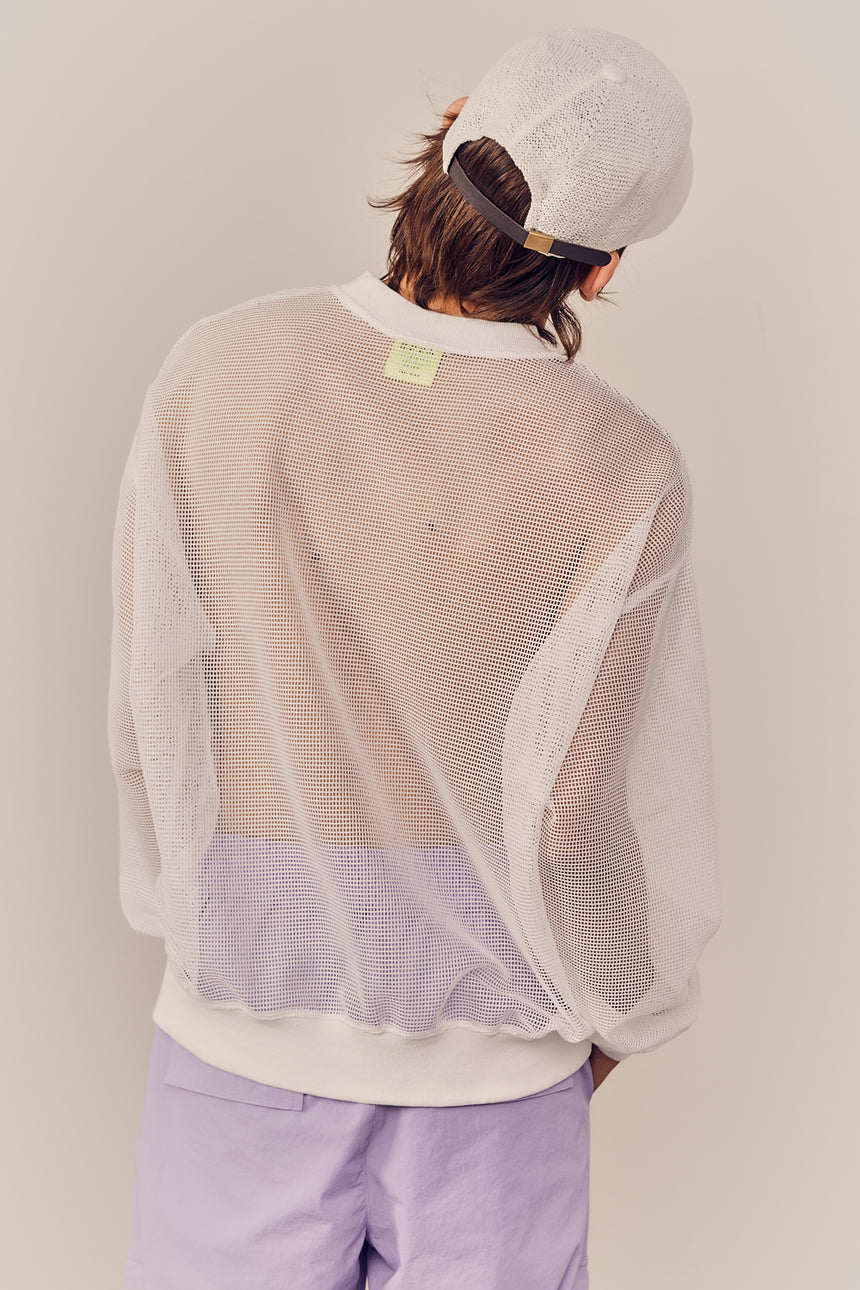 Basic Mesh Crewneck Top