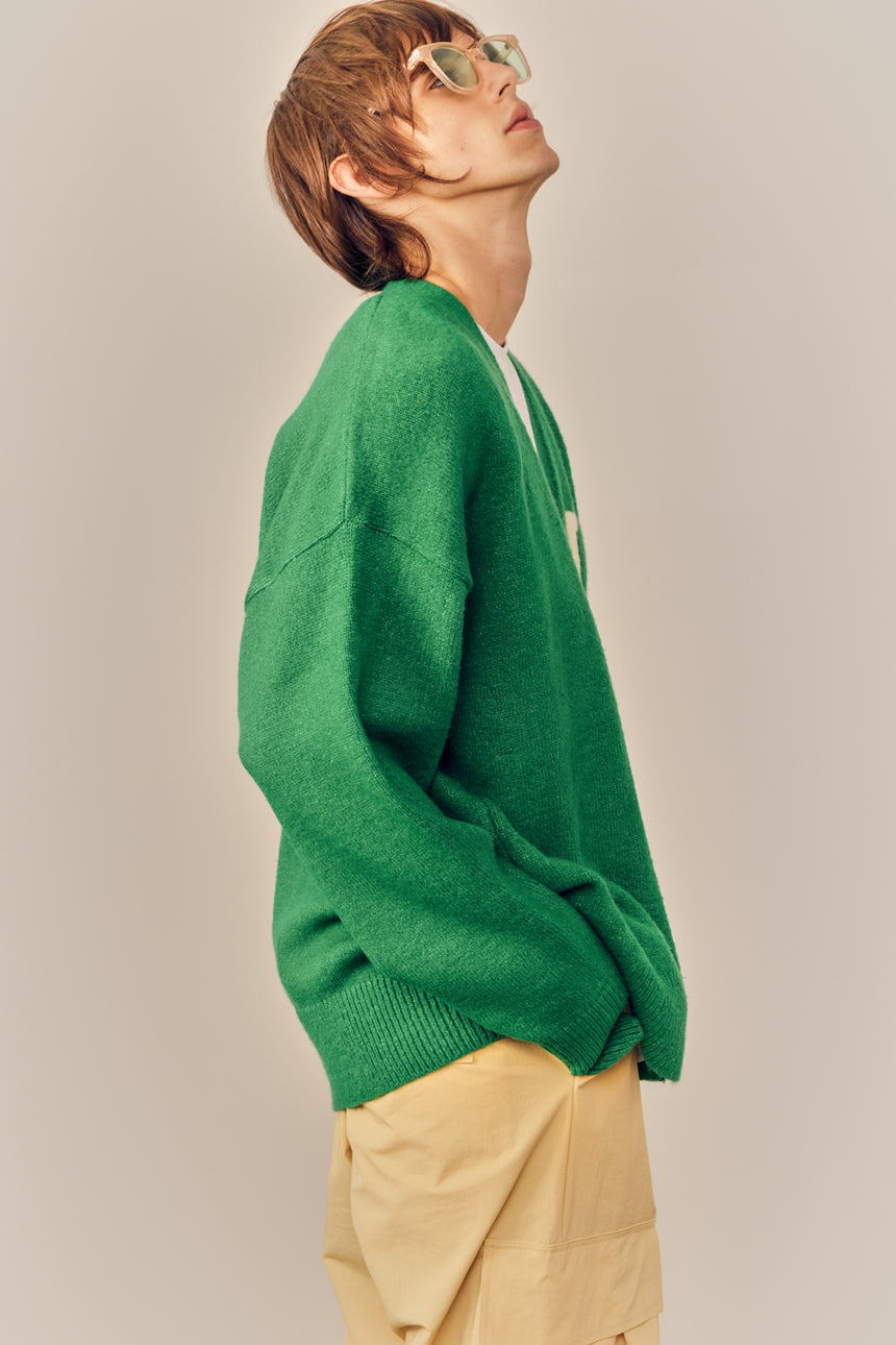 V-neck Loose Fit Knit Cardigan