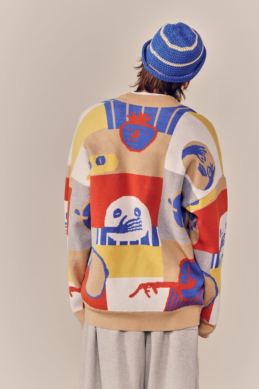 Scenic Obje Jacquard Knit Cardigan