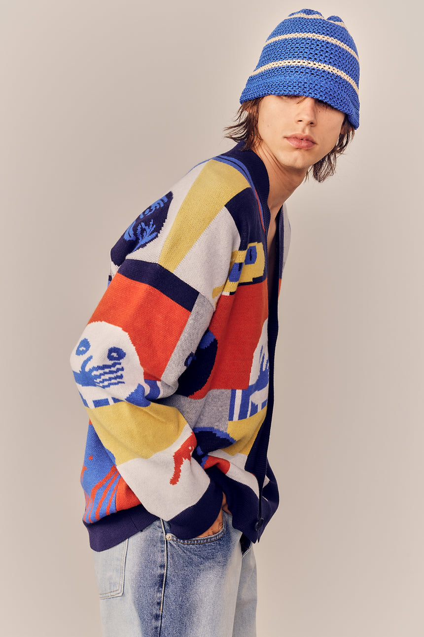 Scenic Obje Jacquard Knit Cardigan