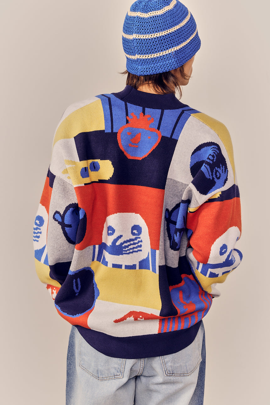 Scenic Obje Jacquard Knit Cardigan