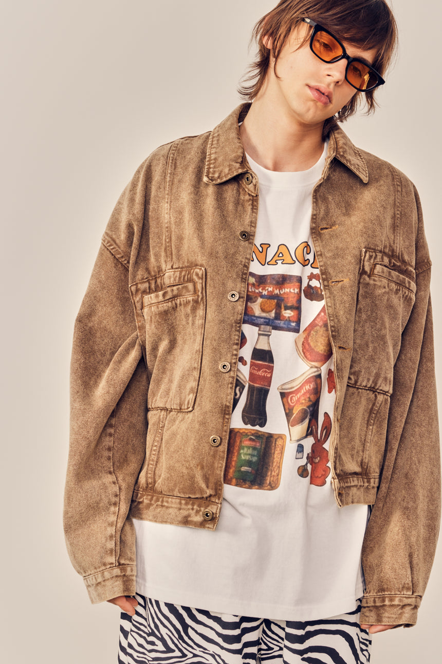 Vintage Cation Dyed Denim Crop Jacket