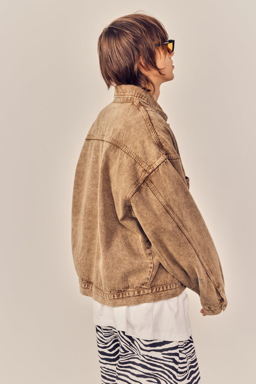 Vintage Cation Dyed Denim Crop Jacket