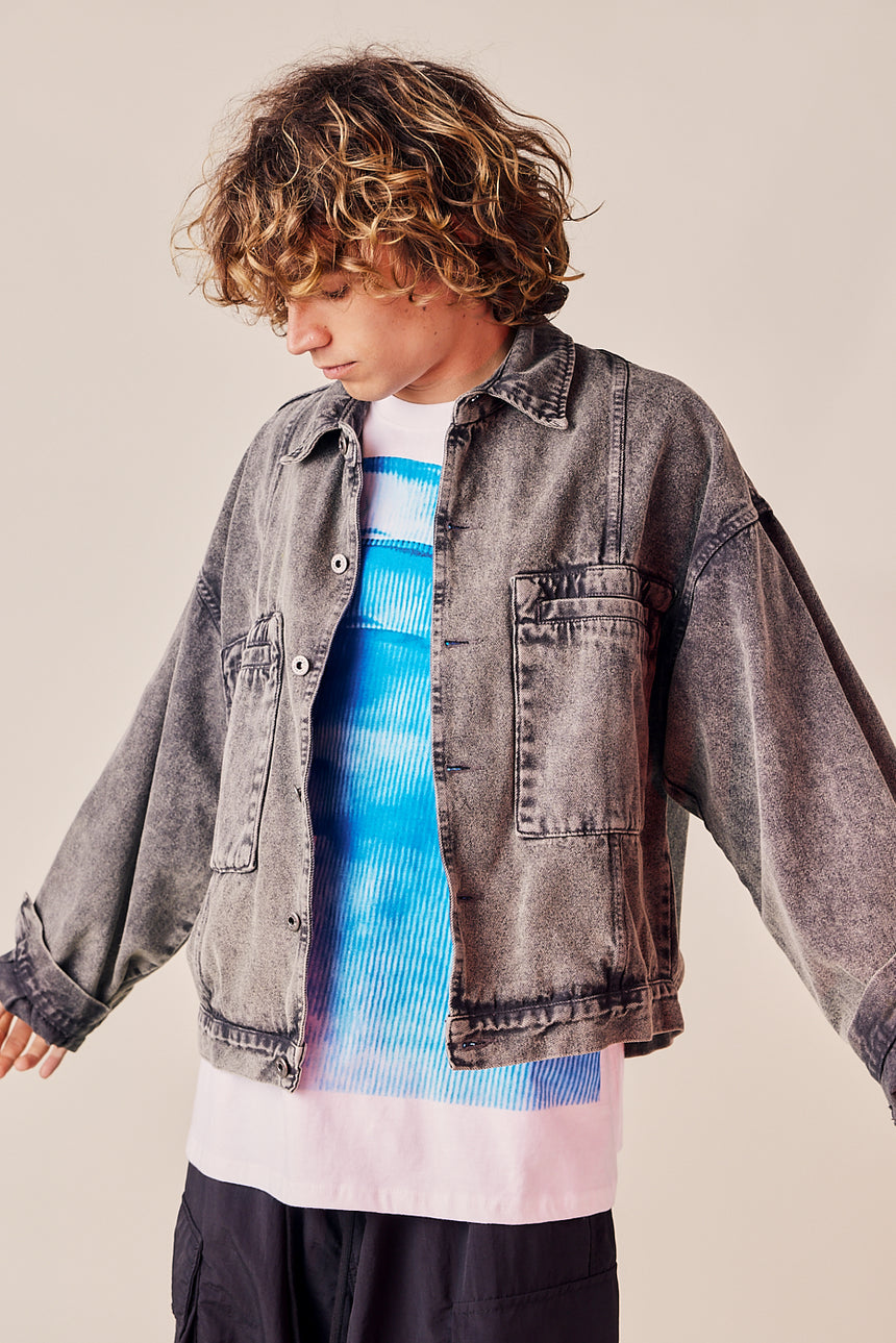 Vintage Cation Dyed Denim Crop Jacket