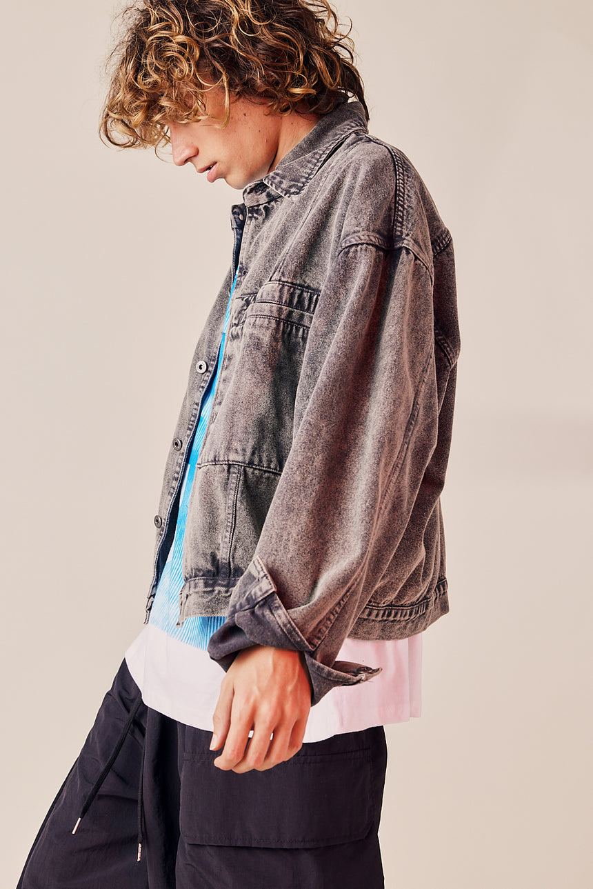 Vintage Cation Dyed Denim Crop Jacket