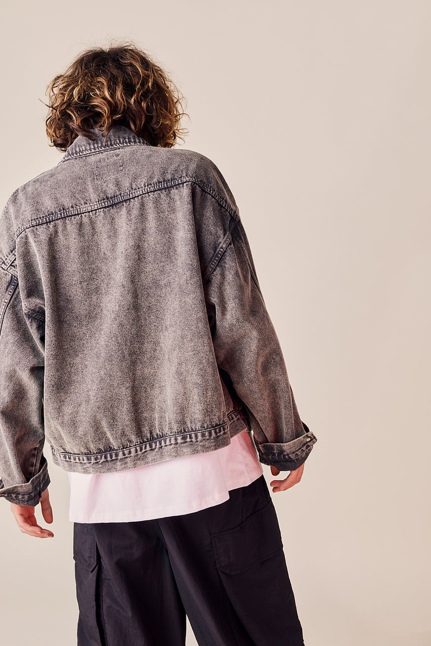 Vintage Cation Dyed Denim Crop Jacket