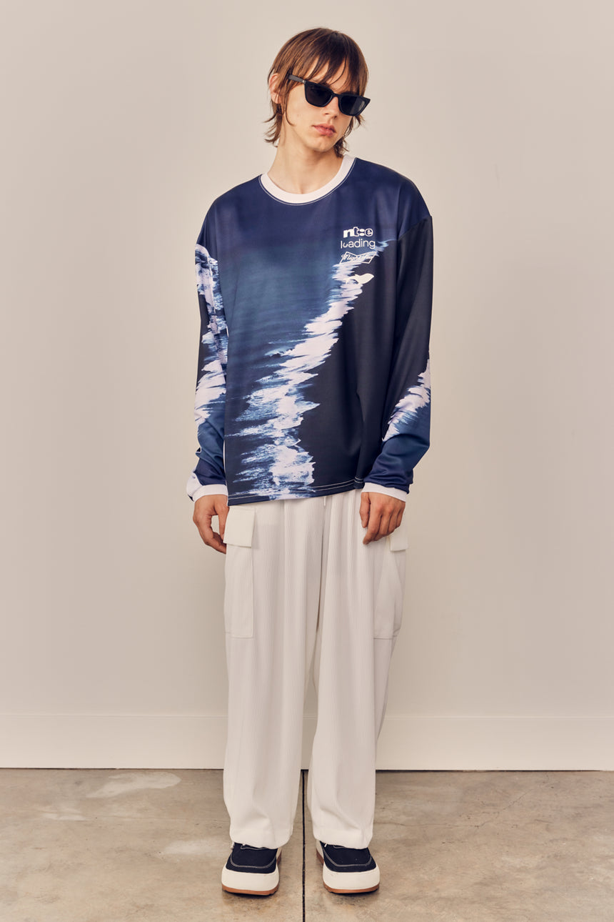 Night Ocean Digital Printed Long Tee
