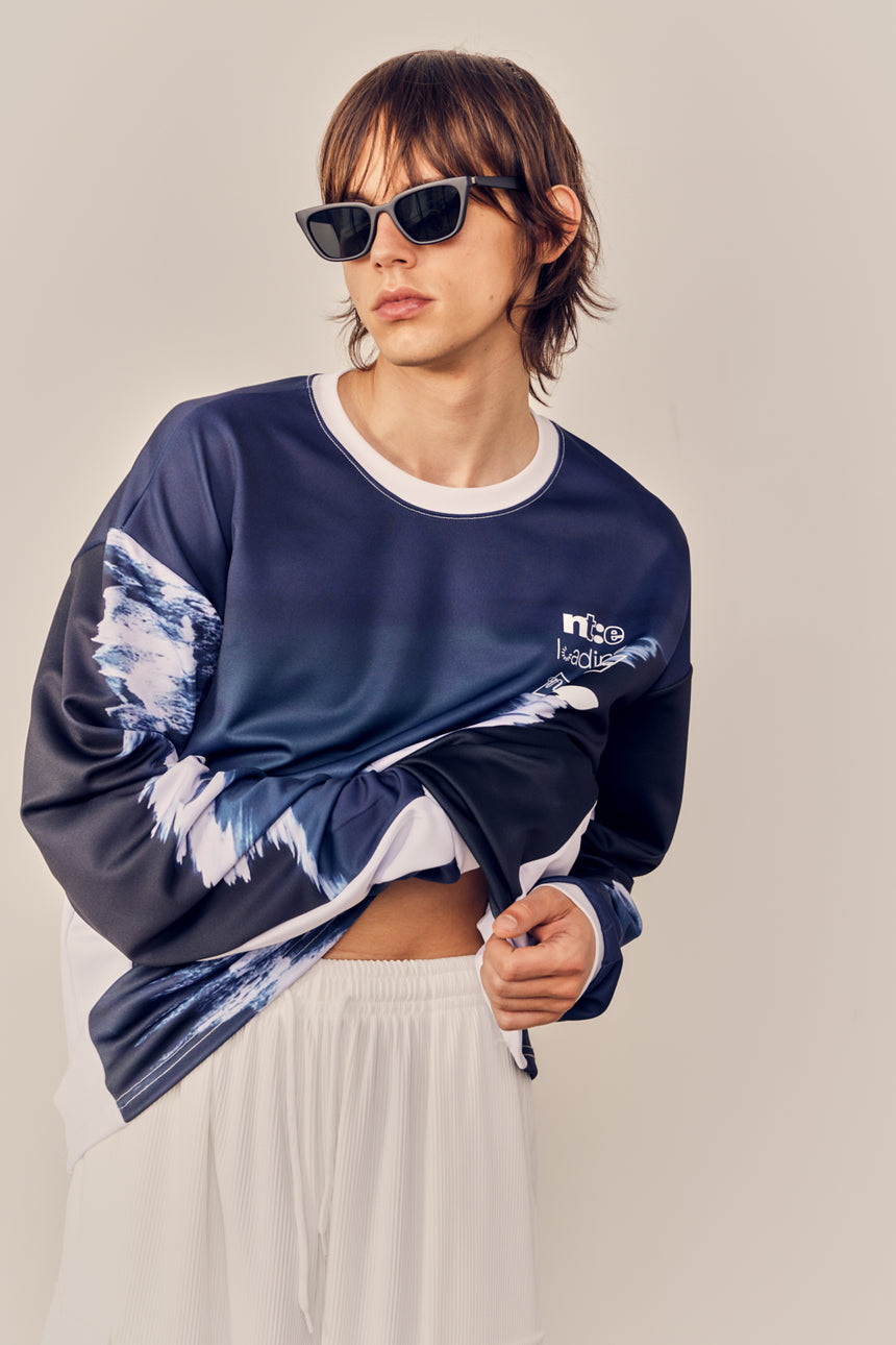 Night Ocean Digital Printed Long Tee