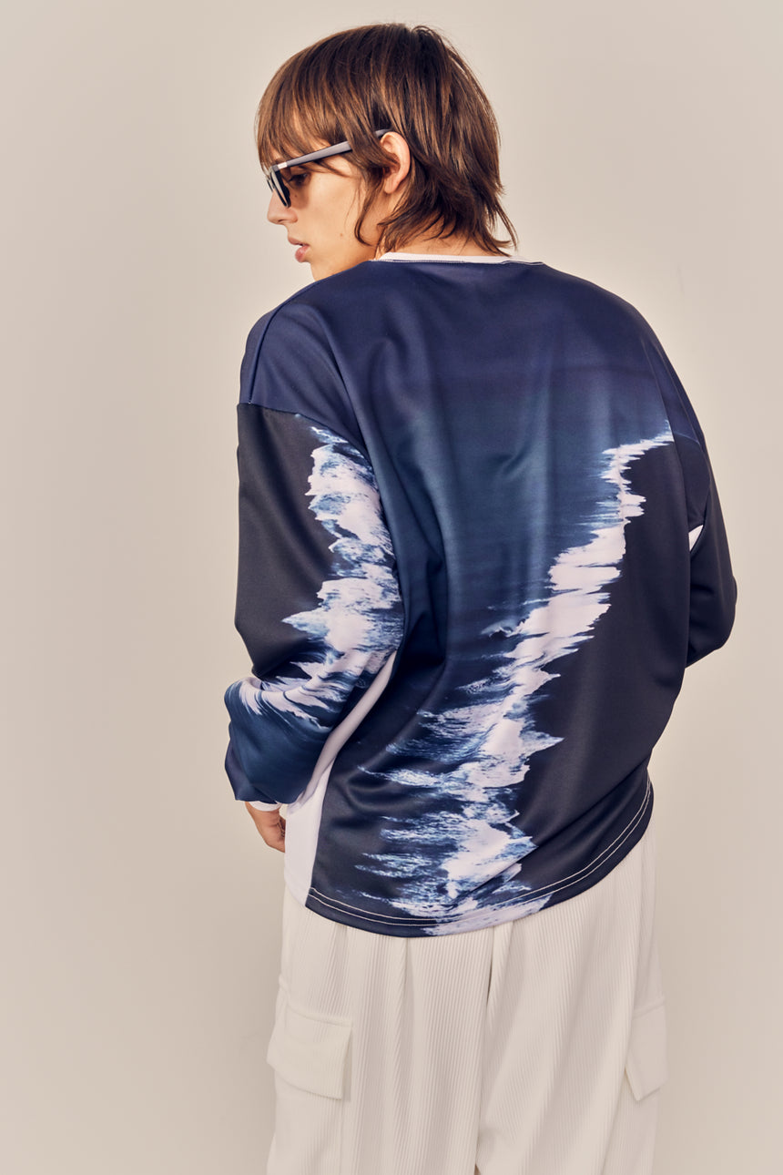 Night Ocean Digital Printed Long Tee