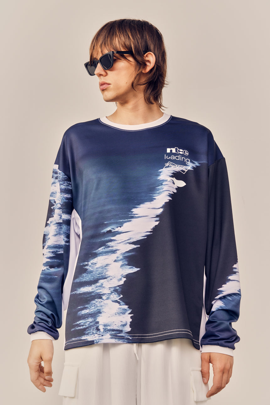 Night Ocean Digital Printed Long Tee