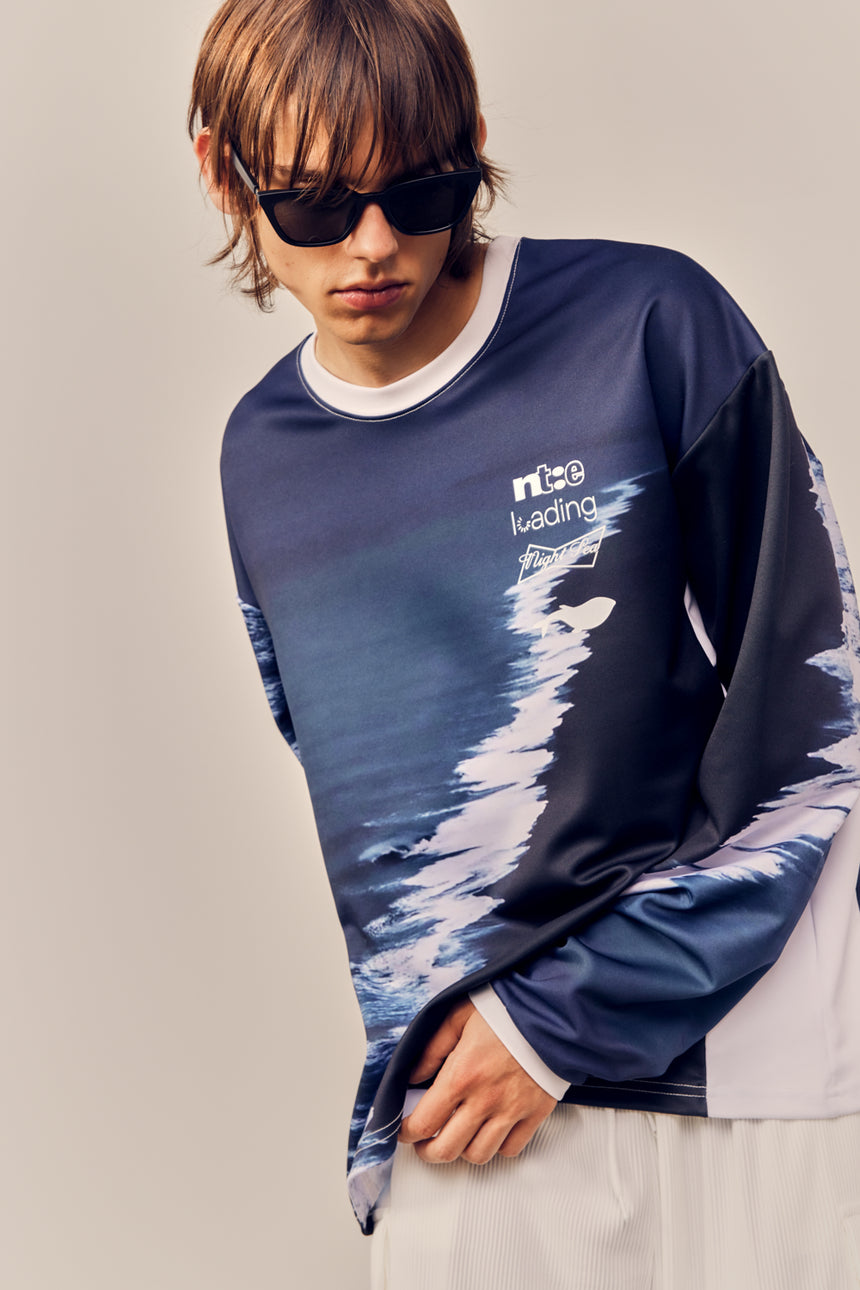 Night Ocean Digital Printed Long Tee