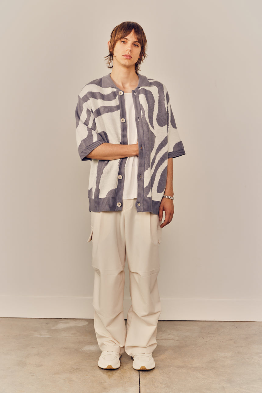 Zebra Button Up Knit Cardigan