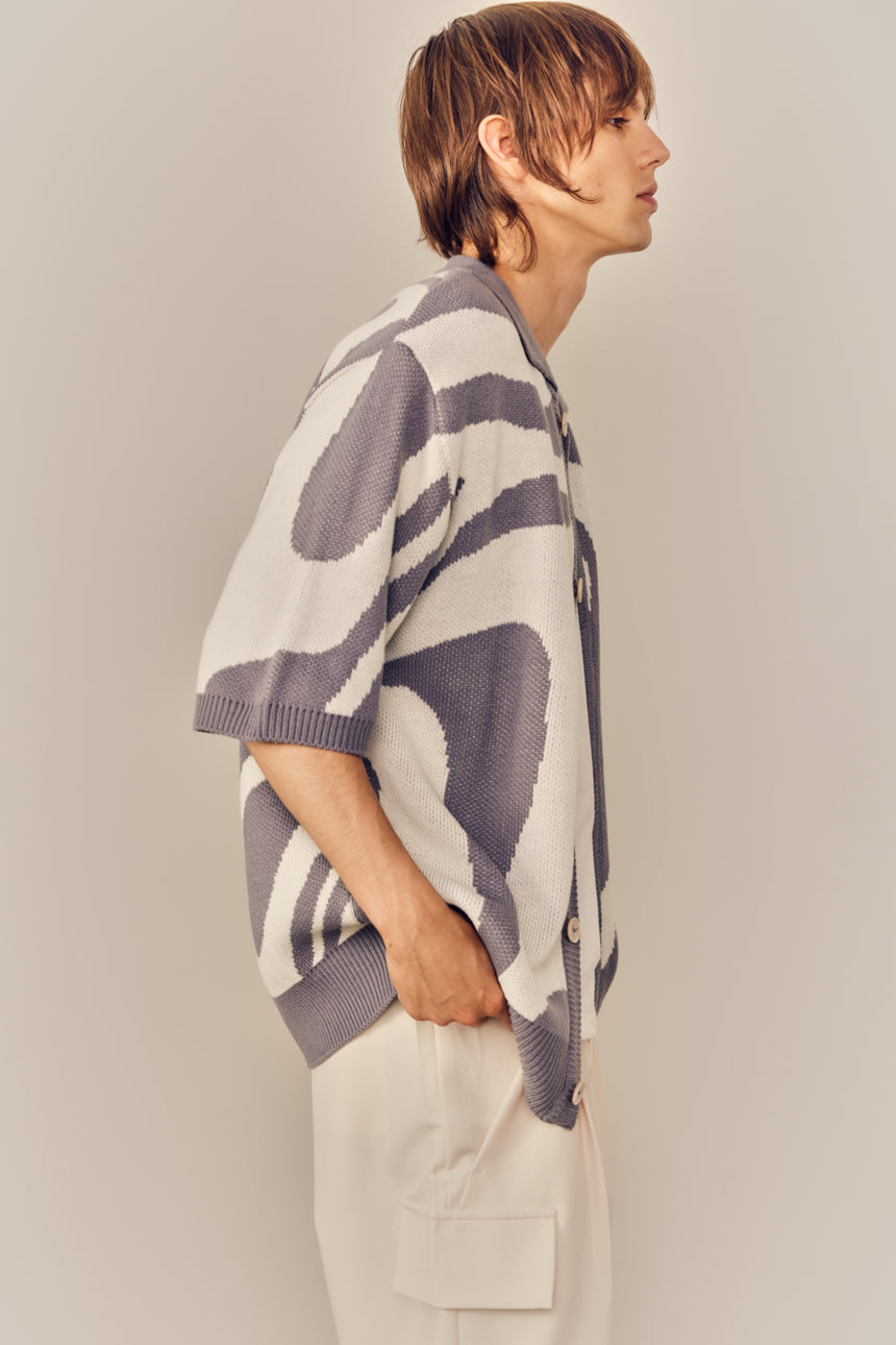 Zebra Button Up Knit Cardigan