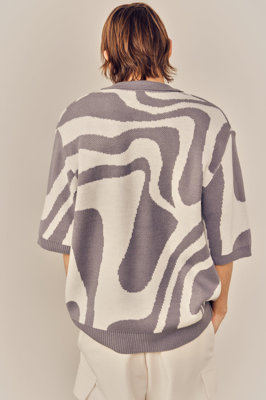 Zebra Button Up Knit Cardigan