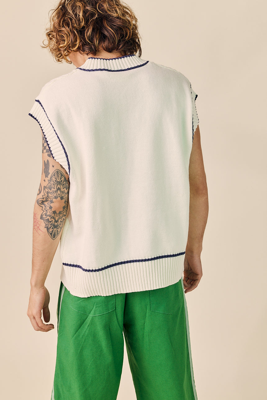 Simple Crop Cable Knit Vest