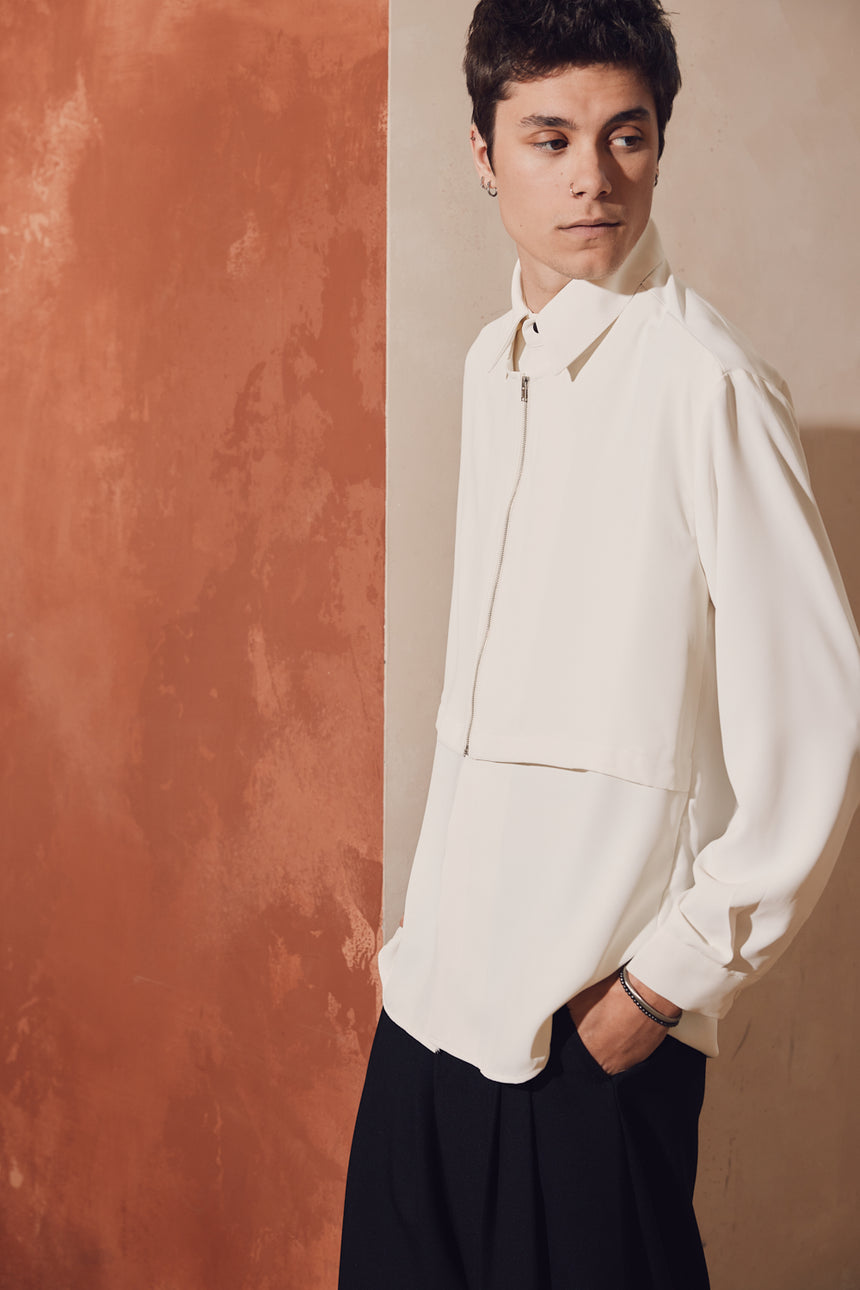 Double Layered Silky Shirt