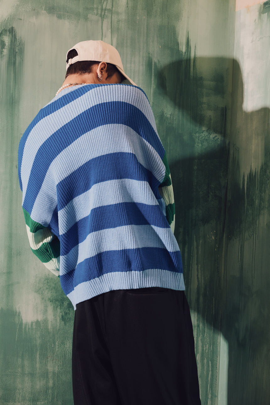 Funky Stripe Knit Sweater