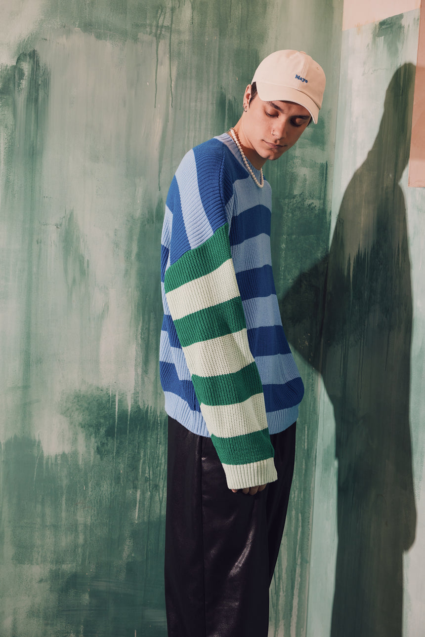 Funky Stripe Knit Sweater