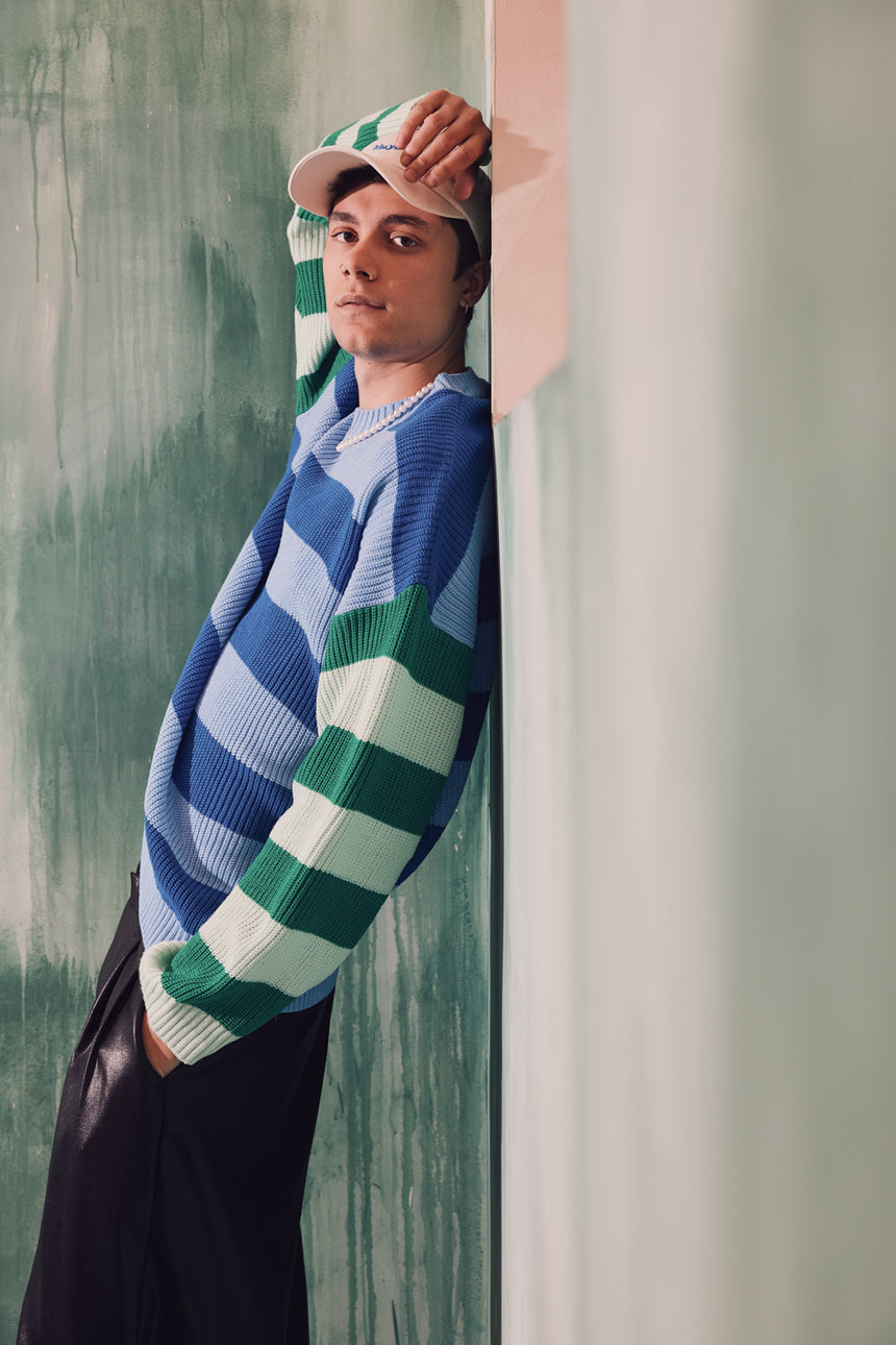 Funky Stripe Knit Sweater