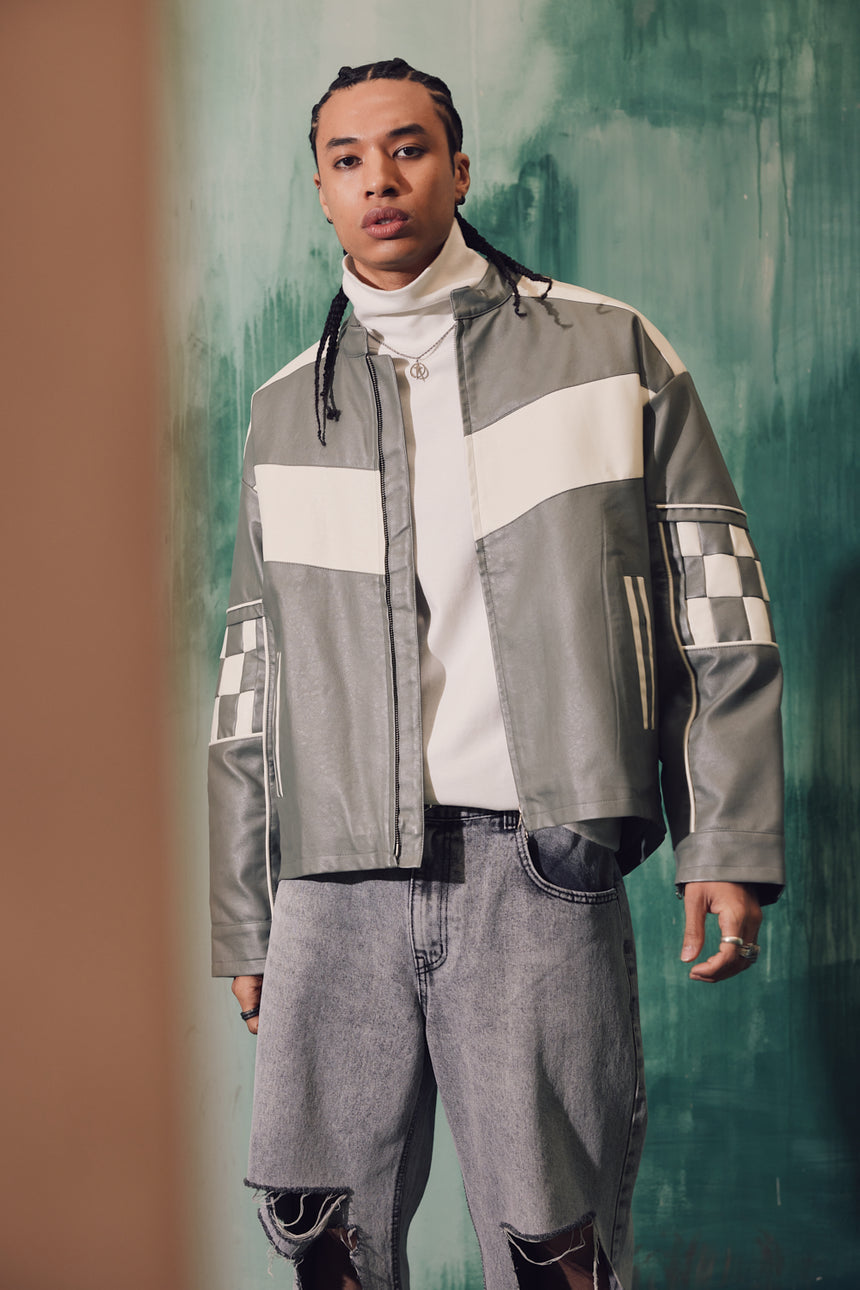 Elbow Contrast Moto Riding Jacket
