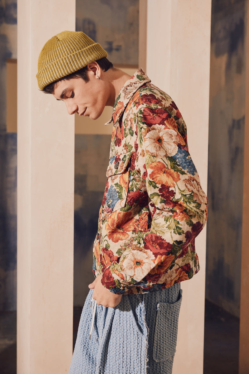 Flower Jacquard Crop Blouson