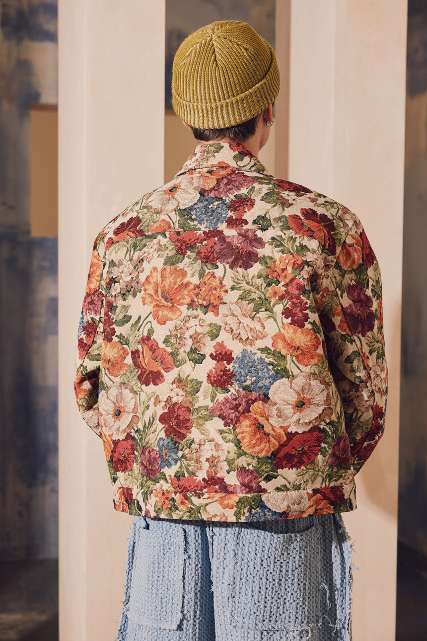 Flower Jacquard Crop Blouson